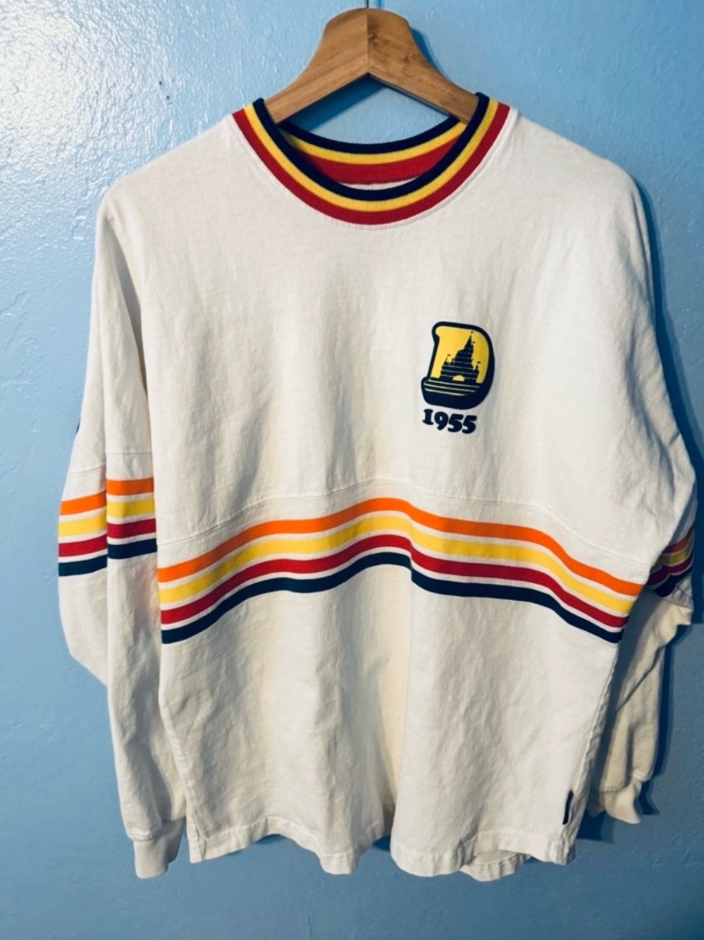 Vintage 1955 Disney White Long-Sleeve Sweatshirt Retro - Picture 2 of 4